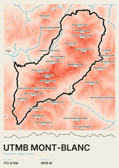 Affiche UTMB Mont-Blanc, ambiance Riso Proof