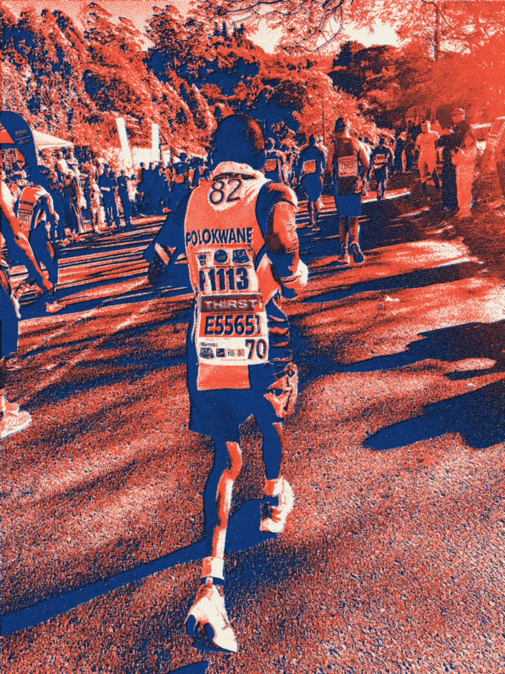 Johannes Maros Mosehla, plus vieux finisher de l'histoire du Comrades, pendant l'édition 2024