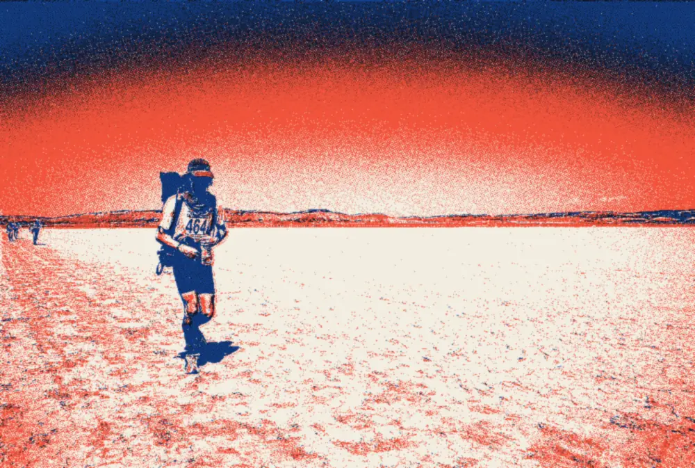 Un coureur sur le Marathon des Sables (2004).